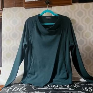 IBEX womens sweater top cardigan PNW jade green L XL